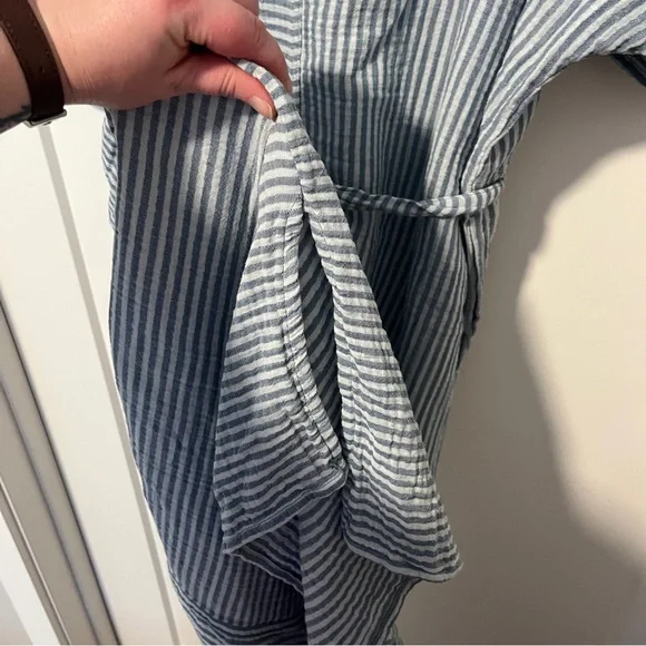 Oddbird Co. 100% Gauze Cotton Striped Blue and White Women's Dress size 2X/3X - Picture 7 of 11